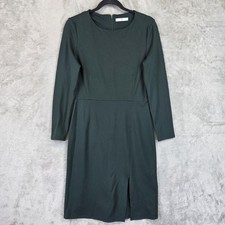 MNG Suit Dress Womens 8 Green Long Sleeve Jersey Sheath Knee Length Workwear