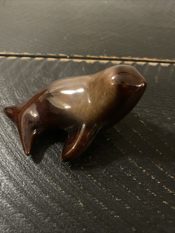 VTG Grand Rapids Pottery Brown Seal - MCM Made In Canada 2x3”