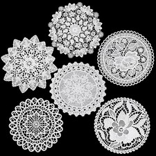 6 Pack Crochet Doilies Vintage Lace Doilies 6 Inch White Round Cloth Doily Croch