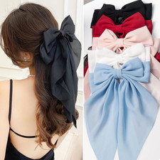 Hair Bows for Women  Girls: Big Bow Clips with Ribbons - Bow-Knot Clips for Thi