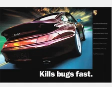 Porsche Poster  KILLS BUGS FAST / 911 Turbo / 993
