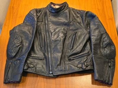 Wolf Leathers レザージャケット VINTAGE WOLF LEATHER Biker Jacket Rare Purple Lining Made in
