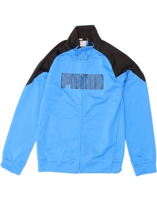 Puma Jungen Grafik Trainingsanzug Oberteil Jacke 9-10 Jahre Blau Colourblock VT04