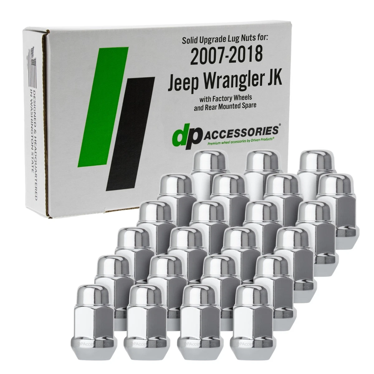 20 Dadi Ruota M14x1.5 Per Jeep Wrangler Gladiator E Ram 1500 - Nero, Monopezzo, Sede Conica 60°