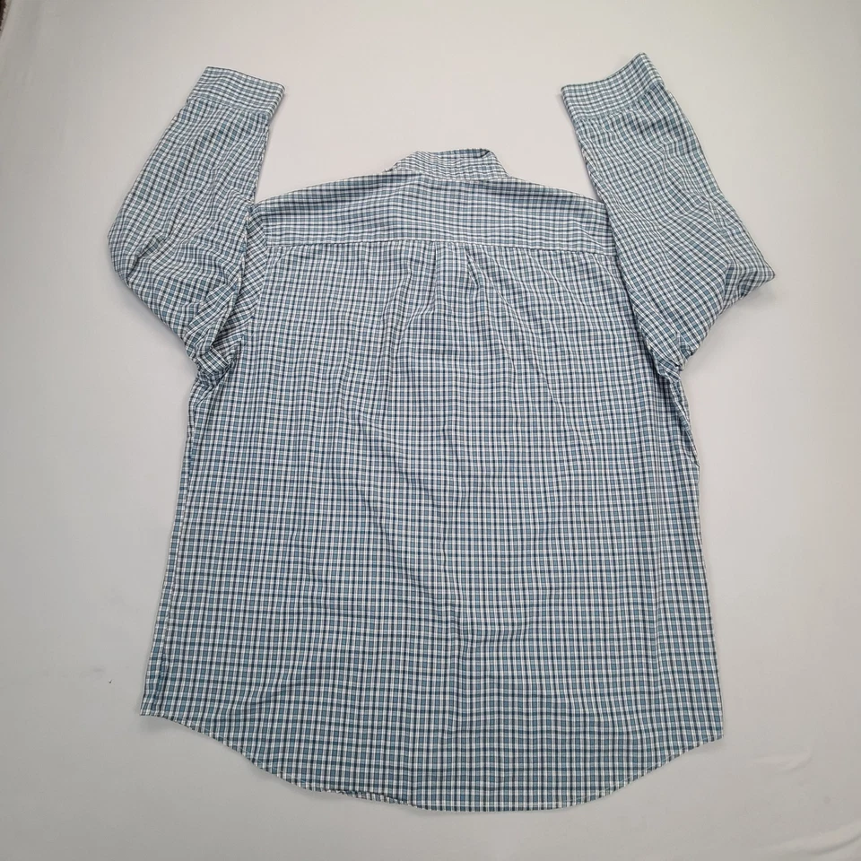 Arrow Shirt Mens Double Extra Large Blue Button Up Plaid Long Sleeve Relaxed - Image 2 of 4