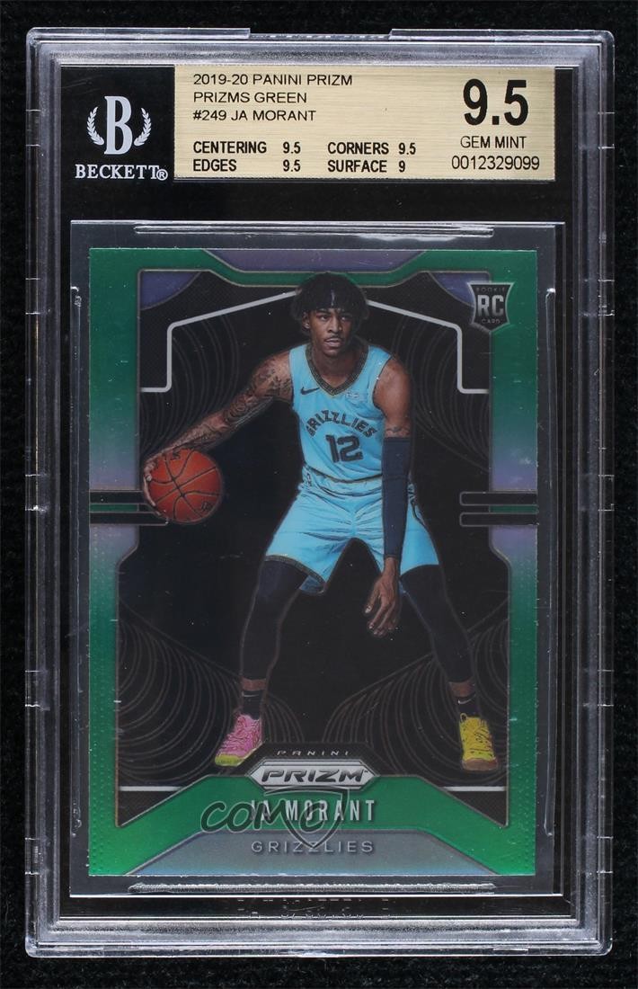 2019-20 Panini Prizm Rookie Green Prizm Ja Morant #249 BGS 9.5 GEM MINT 17ma