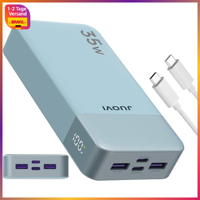 Power Bank 20000 mAh 35 W USB C QC3.0 PD3.0 Hochgeschwindigkeit Ladegerät Blau