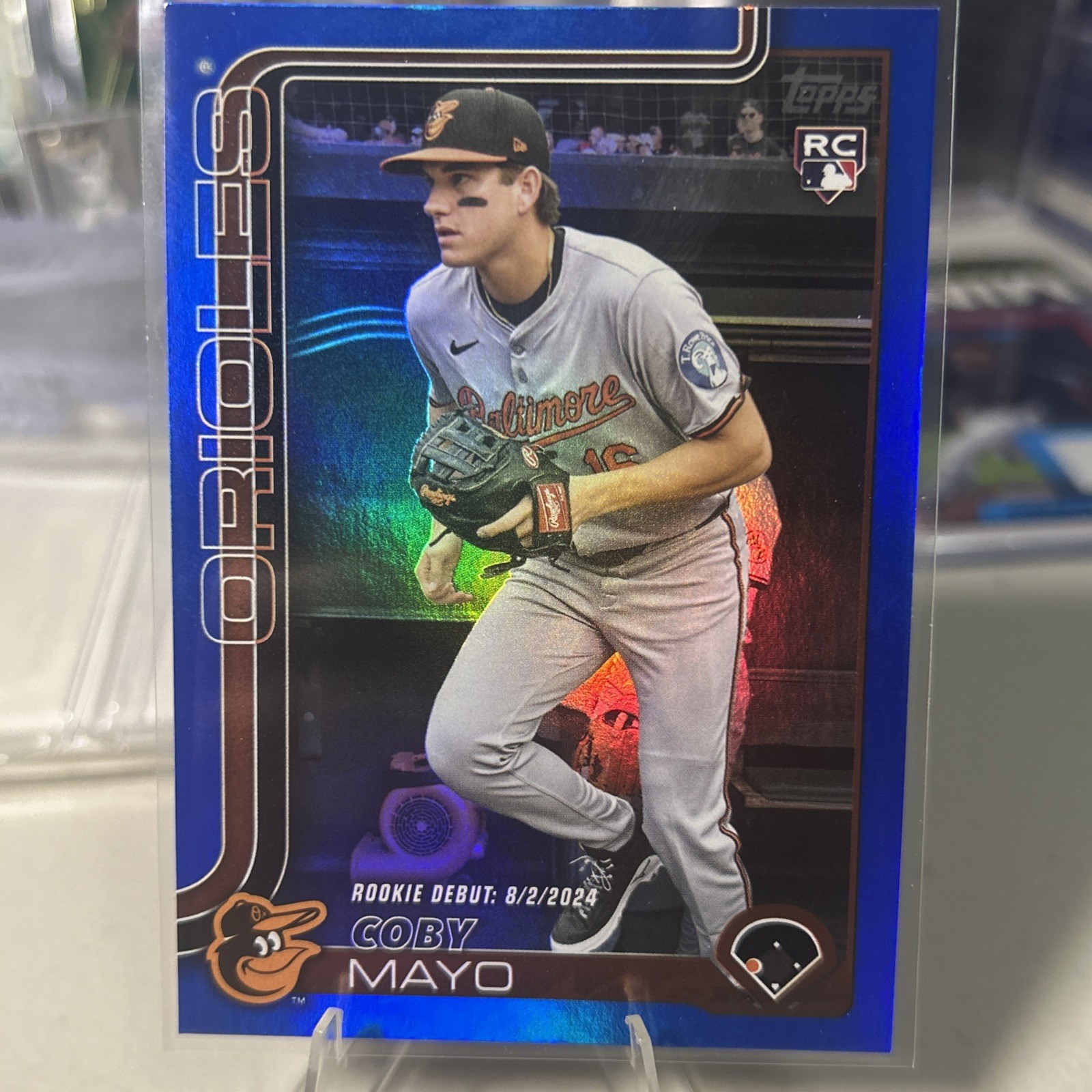 2025 Topps Update Coby Mayo RC Rookie Debut BLUE Foil #US282 /150 Orioles