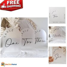 Elegant Frosted Arch Wedding Table Numbers 1-10 with Stands - 5x7 Inches