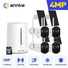 ANNKE Wireless 4MP Color Night Security Camera System Solar Power Two Way Audio