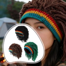 Knit Hat with Wig Handmade with Dreadlock for Weddings Cosplay Theme Parties