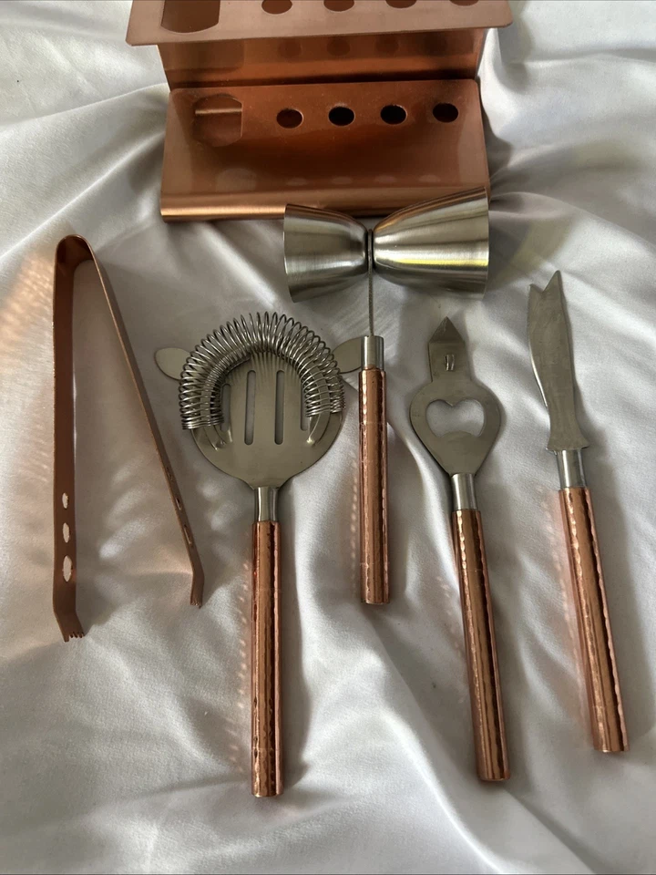 Набор инструментов Godinger Bar со стойкой 5 предметов барменский миксологический набор кованая медь - Изображение 3 из 4