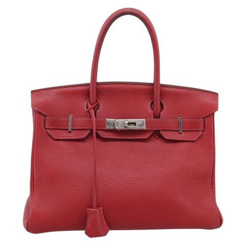 Hermes Birkin Red Togo With Palladium Hardware Red Leather Handbag