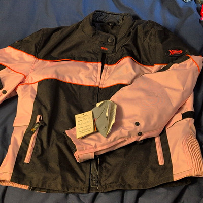 Xelement Women Motorcycle Jacket Pink Black Armored Tri-Tex Liner Biker 