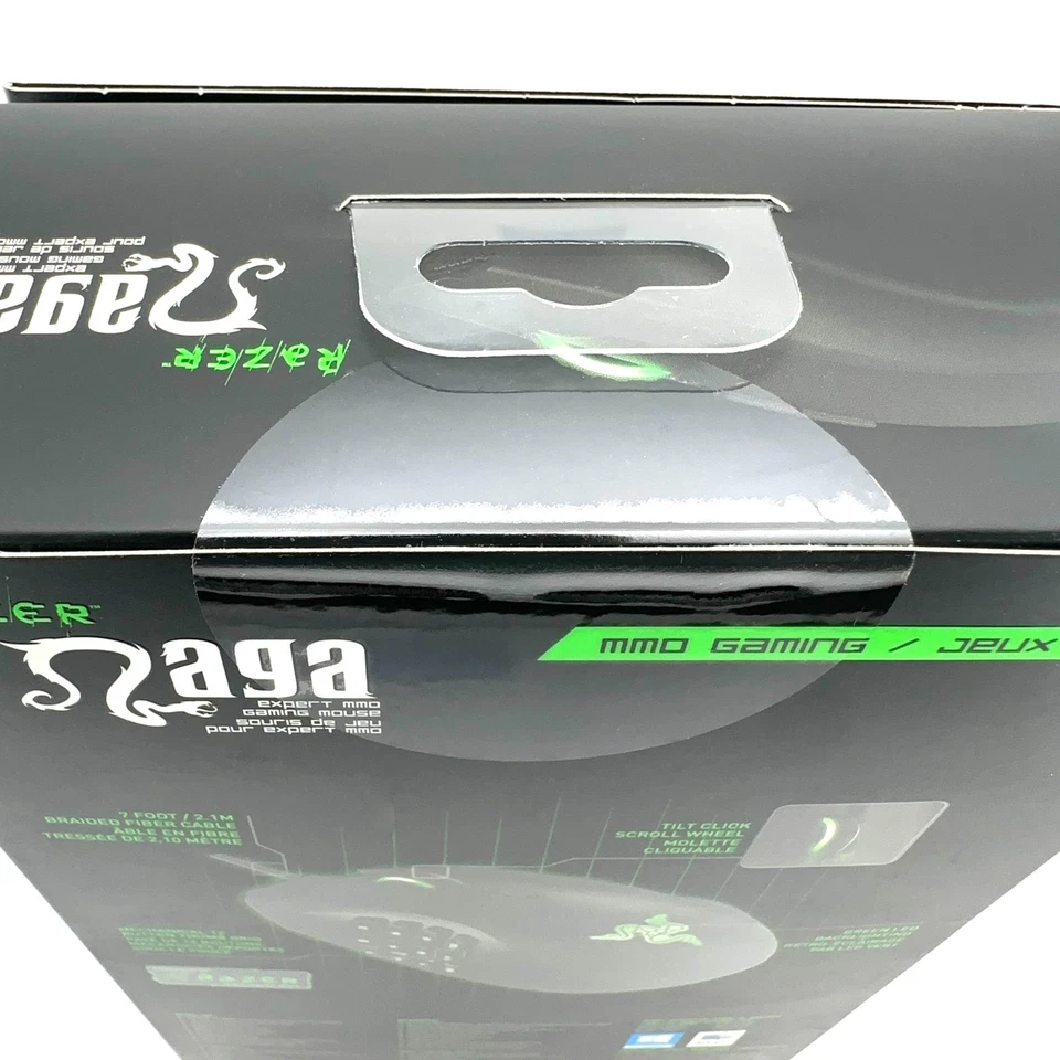 Razer Naga 2014 Green LED MMO Gaming Mouse RZ01-01040100 NEW - Image 4 of 4