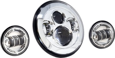Letric Lighting Co. 7in. Premium LED Kit for Indian - Black - LLC-ILHK-7C