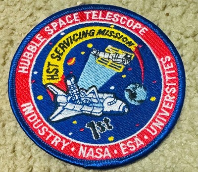 NASA PATCH vtg HUBBLE Space Telescope 1st Servicing Mission ESA Industry 4