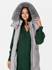 Lovedrobe Longline Grey Diamond Quilted Gilet