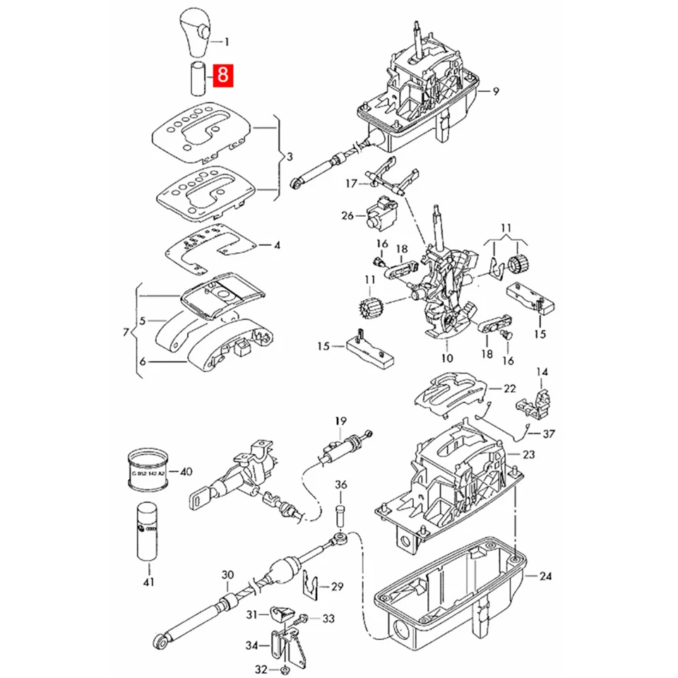 Cubierta de ajuste de palanca de cambios de palanca de cambios para Audi 2002-2007 A4 B6/7 S4 A4 Allroad Foto 3 de 4