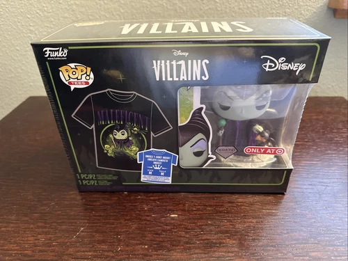 Funko Pop! Maleficent #1082 Diamond Only at Target Disney Villians Pop Tee Med.