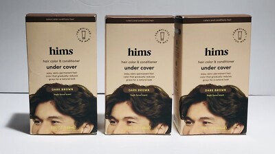 Lot Of 3 HIMS Brand Under Cover Hair Color & Conditioner Dark Brown Color