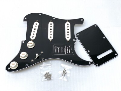 Genuine MIM Fender LOADED PICKGUARD Strat Pickup Set SSS Black w