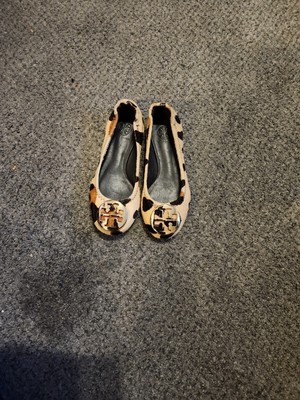 Kids Tory Burch Leopard Print  Calf Hair Flat Size 9c