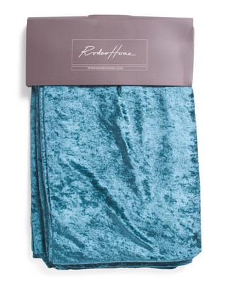 Rodeo Home Set Of 2 Crushed Velvet Curtains Peacock Aqua Blue 54 X 84 Ebay