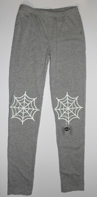Gap Kids Girls Gray Halloween Spider Web Leggings Size L 10 EUC