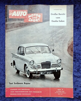 AMS  Auto Motor und Sport 7/1959 Test des Sunbeam Rapier, Genfer Salon