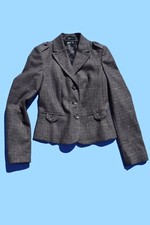 Plaid Fitted Button Up Blazer