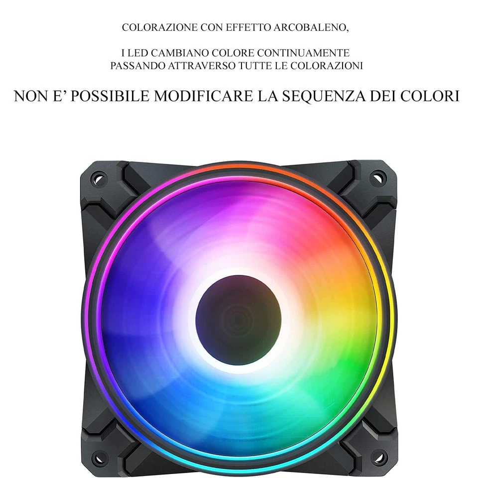 Lot de 6 ventilateurs LED RGB colorés PC Case 120 mm SILENCIEUX FLUSSE D'AIR ... - Image 3 of 4