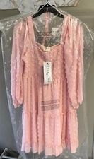 Bella Ella Boutique Light Pink Mini Dress Large Size  "Better Together"    MB
