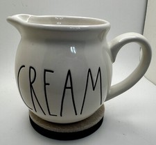 Rae Dunn CREAM Coffee Creamer Pitcher Artisan Collection Magenta Farmhouse