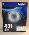 NEW GENUINE - BROTHER TN431 3-PACK CMY COLOR TONER - TN4313PK - SEALED BAGS