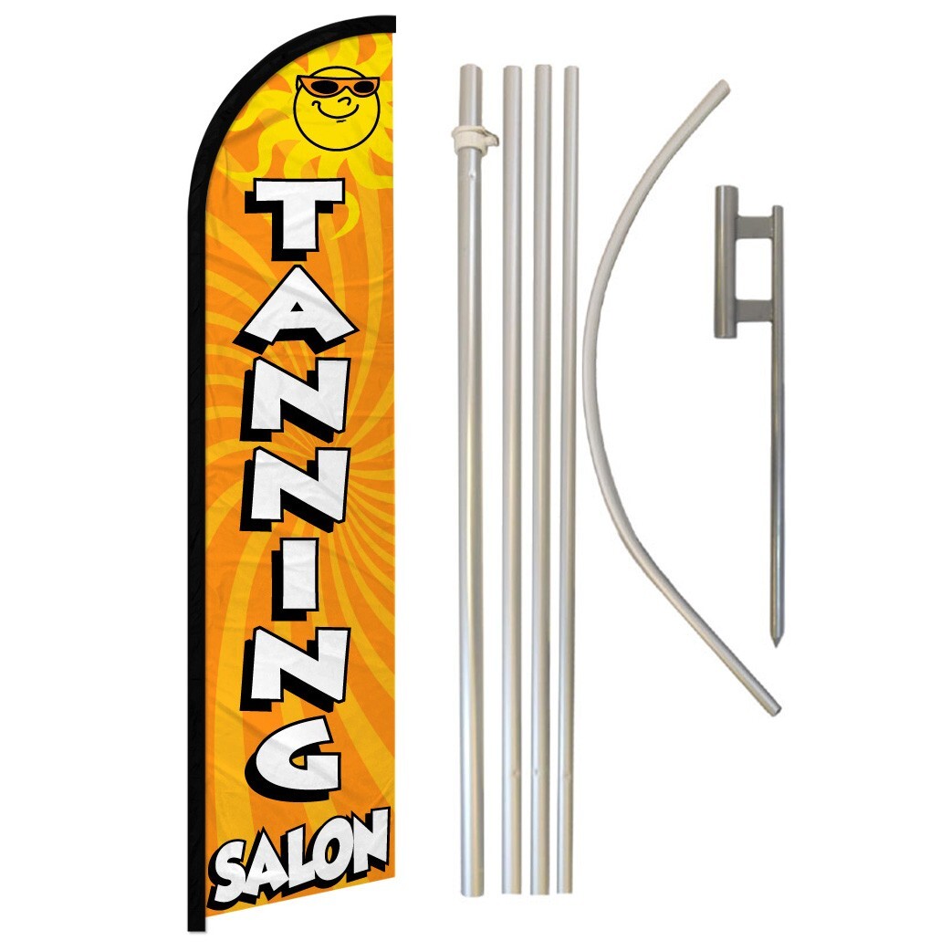 Above All Advertising Hair Salon Sign Feather Flag Banner, Outdoor Business Advertising Swooper Flag Banner - Pre Printed Entrance Feather Flag Stake Pole Kit Hardware, 15ft Above All Advertising Hair Salon Sign Feather Flag Banner, Outdoor Business Advertising Swooper Flag Banner - Pre Printed Entrance Feather Flag Stake Pole Kit Hardware, 15ft