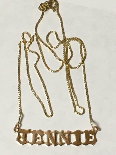 JENNIE necklace All 14K Yellow Gold w/Box Link Chain 22+ Inches Long WOW! - Picture 3 of 12