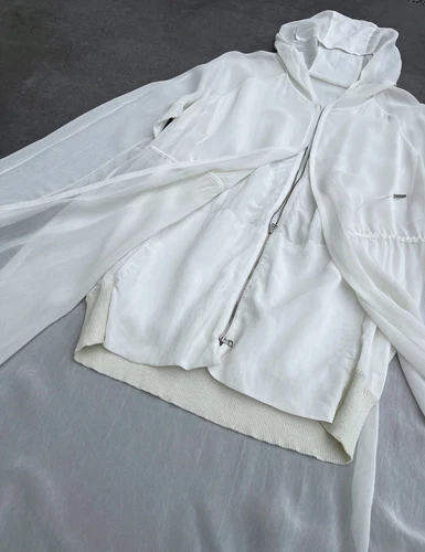 Stunning Women's ANNETTE GORTZ Layered Lagenlook Avant Garde Jacket Coat White M image 12