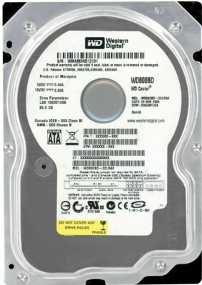 Western Digital Caviar 80GB Internal 7200RPM 3.5