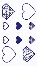 Flash Once Temporary Adhesive Tattoo Diamond Heart Party Gift Beach Vacation