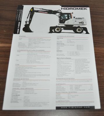 Hidromek HMK 140W Excavator Wheel Brochure Prospekt