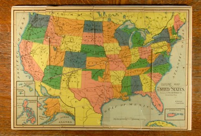 Dissected Outline Map/Puzzle of the United States,1800s»Milton Bradley ...