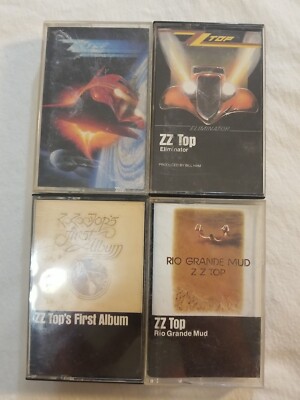 Lot (4) ZZ TOP Cassettes AFTERBURNER, ELIMINATOR, RIO GRANDE MUD, FIRST ALBUM