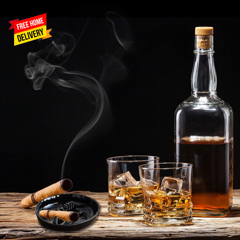 Ash Tray for Cigarettes & Cigar [4 Pack] round Plastic Melamine