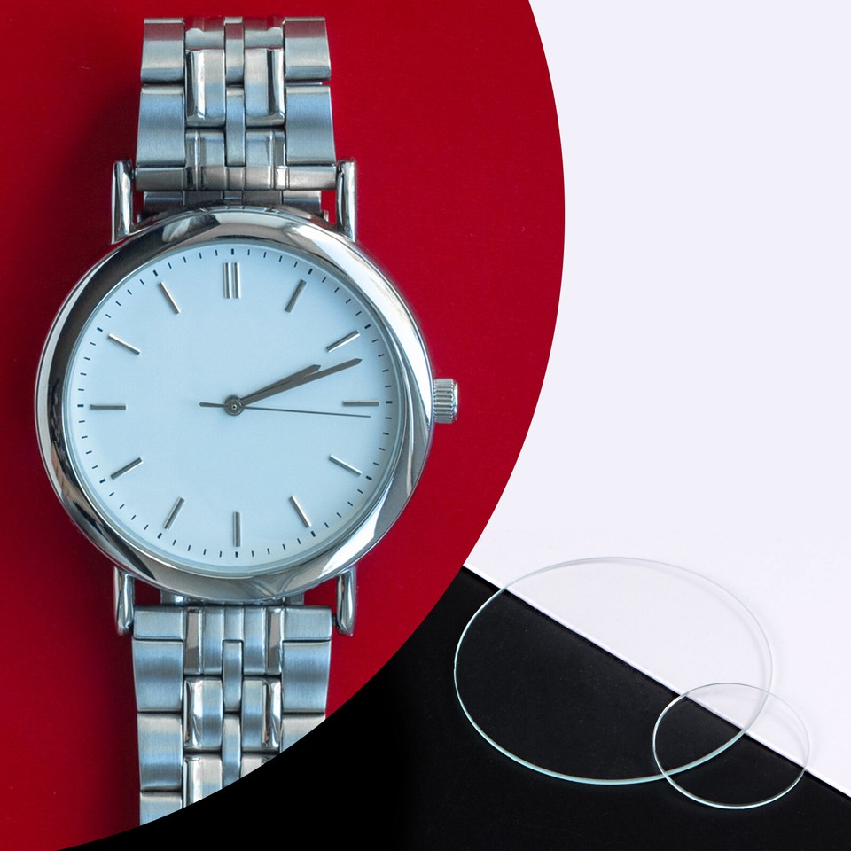 Lot De 3 Verres De Montre Bombés Double Dôme 37 Mm - Verre Minéral, épaisseur Bord 1.1 Mm, Transparent - 10