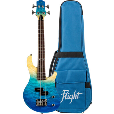 Flight Mini Bass Ukulele Transparent Blue