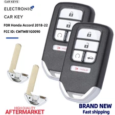 2 Keyless Remote Control Car Key Fob Fits 2018 2019 2020 2021 2022 Honda Accord