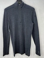 SmartWool Classic Thermal Merino 1/4 zip Base Layer NWT Men's Charcoal Htr Small