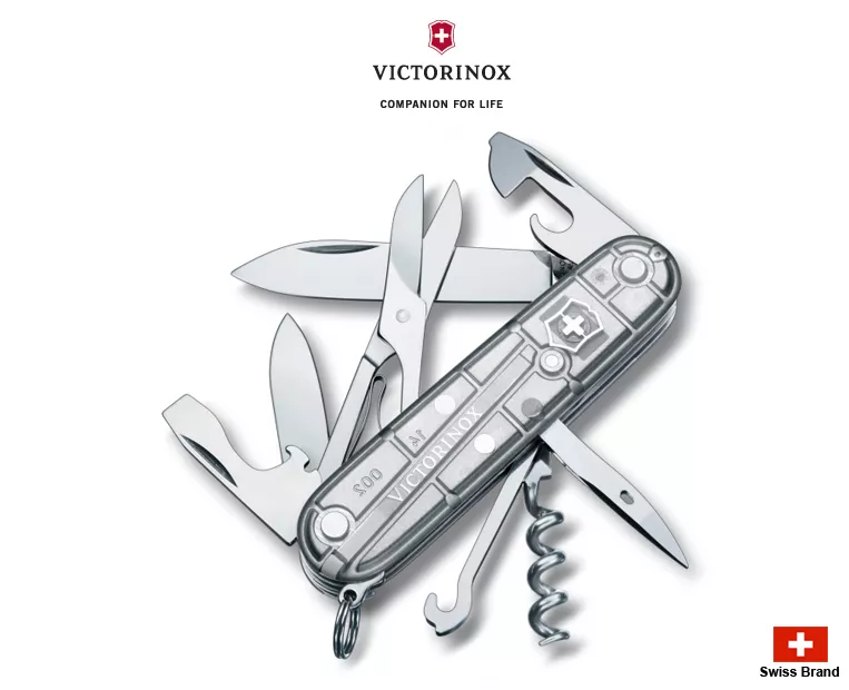 Victorinox Swiss Army Knife 91mm Climber Silver Tech Pocket Tools 1.3703.T7