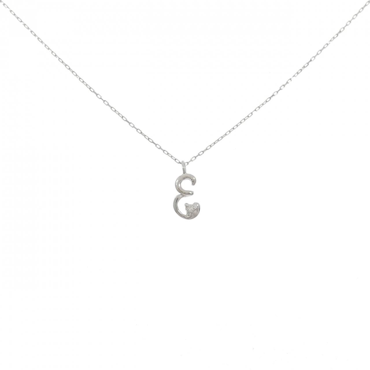 Authentic K10WG Initial E Diamond Necklace 0.01CT #230-000-140-9948